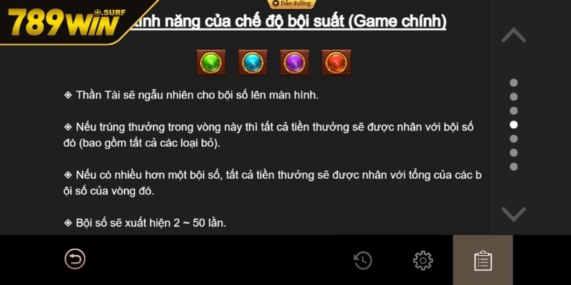 Tính năng trong Nổ hũ Thần Tài Đến